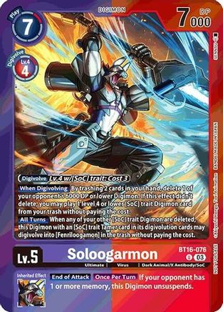 Soloogarmon (Event Pack 7) (BT16-076) - Beginning Observer Foil - Premium Digimon Single from Bandai - Just $2.95! Shop now at Game Crave Tournament Store
