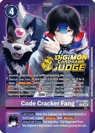 Code Cracker Fang (Judge pack 6) (BT17-091) - Secret Crisis Foil - Premium Digimon Single from Bandai - Just $1.20! Shop now at Game Crave Tournament Store