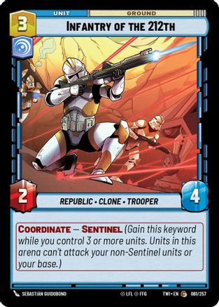 Infantry of the 212th (061/257) - Twilight of the Republic - Premium Star Wars: Unlimited Single from Twilight of the Republic - Just $0.08! Shop now at Game Crave Tournament Store