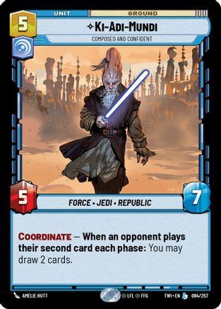 Ki-Adi-Mundi - Composed and Confident (064/257) - Twilight of the Republic - Premium Star Wars: Unlimited Single from Twilight of the Republic - Just $1.15! Shop now at Game Crave Tournament Store