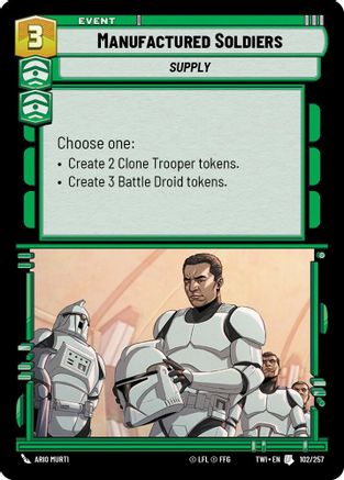 Manufactured Soldiers (102/257) - Twilight of the Republic - Premium Star Wars: Unlimited Single from Twilight of the Republic - Just $0.08! Shop now at Game Crave Tournament Store