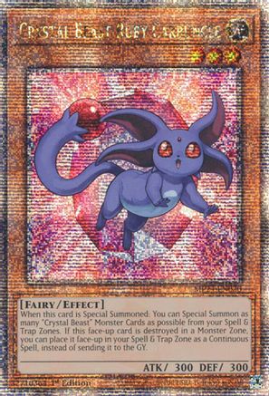 Crystal Beast Ruby Carbuncle (Quarter Century Secret Rare) (MP24-EN020) - 25th Anniversary Tin: Dueling Mirrors 1st Edition - Premium Yugioh Single from Konami - Just $0.35! Shop now at Game Crave Tournament Store