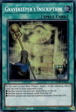 Gravekeeper's Inscription (MP24-EN064) - 25th Anniversary Tin: Dueling Mirrors 1st Edition - Premium Yugioh Single from Konami - Just $3.28! Shop now at Game Crave Tournament Store