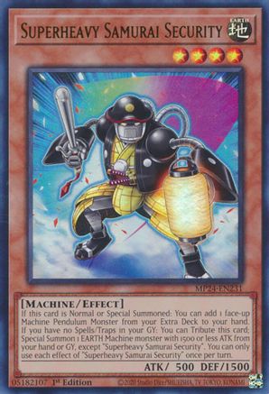Superheavy Samurai Security (MP24-EN231) - 25th Anniversary Tin: Dueling Mirrors 1st Edition - Premium Yugioh Single from Konami - Just $0.25! Shop now at Game Crave Tournament Store