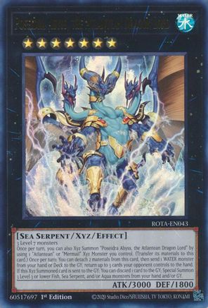 Poseidra Abyss, the Atlantean Dragon Lord (ROTA-EN043) - Rage of the Abyss 1st Edition - Premium Yugioh Single from Konami - Just $0.66! Shop now at Game Crave Tournament Store