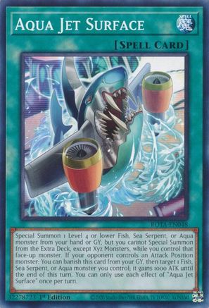 Aqua Jet Surface (ROTA-EN048) - Rage of the Abyss 1st Edition - Premium Yugioh Single from Konami - Just $0.25! Shop now at Game Crave Tournament Store