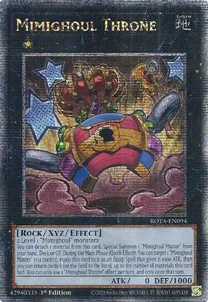 Mimighoul Throne (Quarter Century Secret Rare) (ROTA-EN094) - Rage of the Abyss 1st Edition - Premium Yugioh Single from Konami - Just $11.86! Shop now at Game Crave Tournament Store