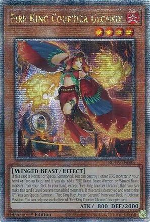 Fire King Courtier Ulcanix (Quarter Century Secret Rare) (ROTA-EN098) - Rage of the Abyss 1st Edition - Premium Yugioh Single from Konami - Just $38.49! Shop now at Game Crave Tournament Store