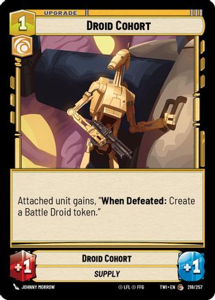 Droid Cohort (218/257) - Twilight of the Republic Foil - Premium Star Wars: Unlimited Single from Twilight of the Republic - Just $0.08! Shop now at Game Crave Tournament Store