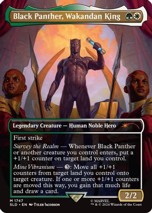 Black Panther, Wakandan King (SLD-1747) - Secret Lair Drop (Borderless) Foil - Premium MTG Single from Wizards of the Coast - Just $9.86! Shop now at Game Crave Tournament Store