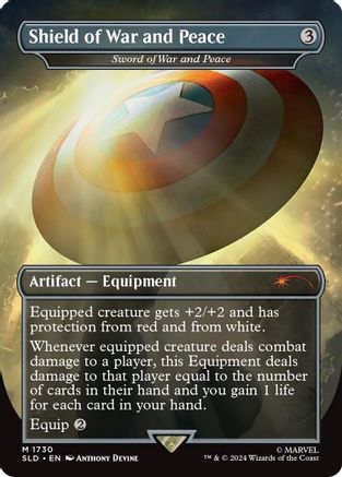 Sword of War and Peace (SLD-1730) - Secret Lair Drop / Shield of War and Peace (Borderless) Foil - Premium MTG Single from Wizards of the Coast - Just $7.77! Shop now at Game Crave Tournament Store