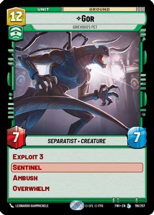 Gor - Grievous's Pet (118/257) - Twilight of the Republic Foil - Premium Star Wars: Unlimited Single from Twilight of the Republic - Just $0.69! Shop now at Game Crave Tournament Store