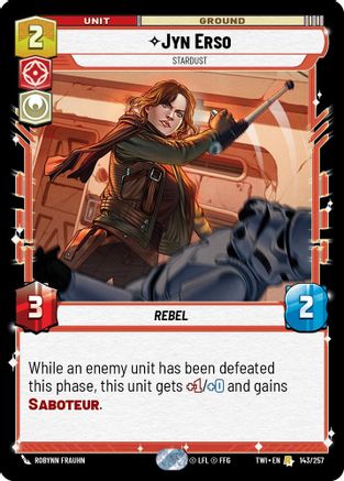 Jyn Erso - Stardust (143/257) - Twilight of the Republic - Premium Star Wars: Unlimited Single from Twilight of the Republic - Just $0.11! Shop now at Game Crave Tournament Store