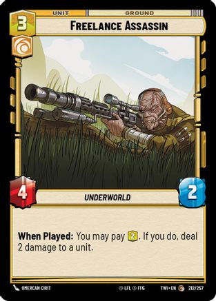 Freelance Assassin (212/257) - Twilight of the Republic Foil - Premium Star Wars: Unlimited Single from Twilight of the Republic - Just $0.08! Shop now at Game Crave Tournament Store