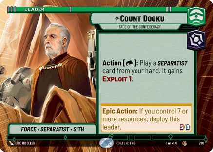 Count Dooku - Face of the Confederacy (Hyperspace) (280) - Twilight of the Republic - Premium Star Wars: Unlimited Single from Twilight of the Republic - Just $0.08! Shop now at Game Crave Tournament Store