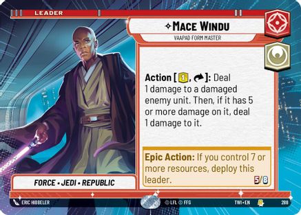 Mace Windu - Vaapad Form Master (Hyperspace) (288) - Twilight of the Republic - Premium Star Wars: Unlimited Single from Twilight of the Republic - Just $0.11! Shop now at Game Crave Tournament Store