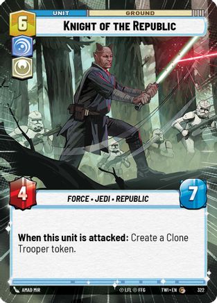 Knight of the Republic (Hyperspace) (322) - Twilight of the Republic Foil - Premium Star Wars: Unlimited Single from Twilight of the Republic - Just $0.11! Shop now at Game Crave Tournament Store