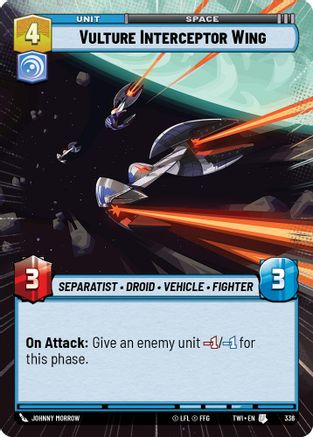 Vulture Interceptor Wing (Hyperspace) (336) - Twilight of the Republic Foil - Premium Star Wars: Unlimited Single from Twilight of the Republic - Just $0.16! Shop now at Game Crave Tournament Store