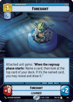 Foresight (Hyperspace) (341) - Twilight of the Republic Foil - Premium Star Wars: Unlimited Single from Twilight of the Republic - Just $3.01! Shop now at Game Crave Tournament Store