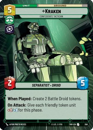 Kraken - Confederate Tactician (Hyperspace) (356) - Twilight of the Republic Foil - Premium Star Wars: Unlimited Single from Twilight of the Republic - Just $0.46! Shop now at Game Crave Tournament Store