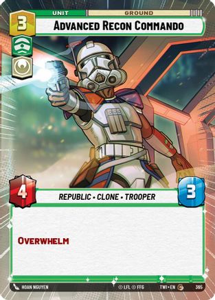 Advanced Recon Commando (Hyperspace) (365) - Twilight of the Republic Foil - Premium Star Wars: Unlimited Single from Twilight of the Republic - Just $0.18! Shop now at Game Crave Tournament Store