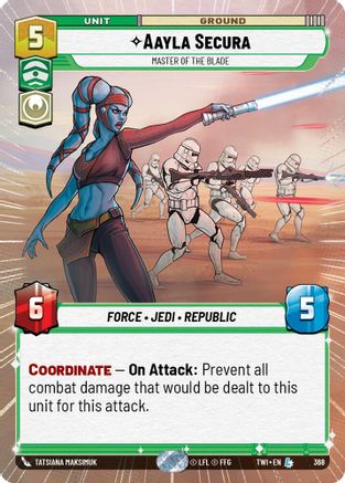 Aayla Secura - Master of the Blade (Hyperspace) (368) - Twilight of the Republic Foil - Premium Star Wars: Unlimited Single from Twilight of the Republic - Just $5.50! Shop now at Game Crave Tournament Store