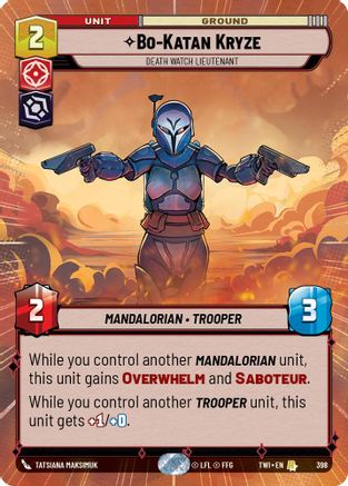Bo-Katan Kryze - Death Watch Lieutenant (Hyperspace) (398) - Twilight of the Republic - Premium Star Wars: Unlimited Single from Twilight of the Republic - Just $0.59! Shop now at Game Crave Tournament Store