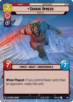 Savage Opress - Monster (Hyperspace) (405) - Twilight of the Republic - Premium Star Wars: Unlimited Single from Twilight of the Republic - Just $0.12! Shop now at Game Crave Tournament Store