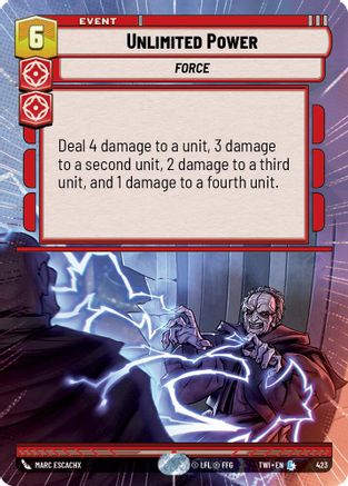Unlimited Power (Hyperspace) (423) - Twilight of the Republic Foil - Premium Star Wars: Unlimited Single from Twilight of the Republic - Just $1.54! Shop now at Game Crave Tournament Store