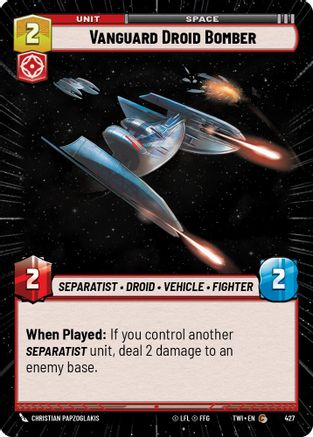 Vanguard Droid Bomber (Hyperspace) (427) - Twilight of the Republic - Premium Star Wars: Unlimited Single from Twilight of the Republic - Just $0.08! Shop now at Game Crave Tournament Store