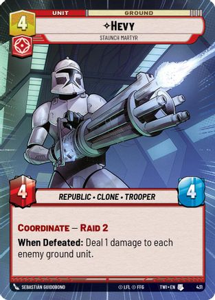 Hevy - Staunch Martyr (Hyperspace) (431) - Twilight of the Republic - Premium Star Wars: Unlimited Single from Twilight of the Republic - Just $0.15! Shop now at Game Crave Tournament Store