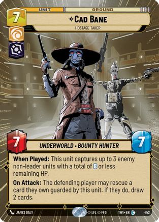 Cad Bane - Hostage Taker (Hyperspace) (452) - Twilight of the Republic Foil - Premium Star Wars: Unlimited Single from Twilight of the Republic - Just $12.02! Shop now at Game Crave Tournament Store