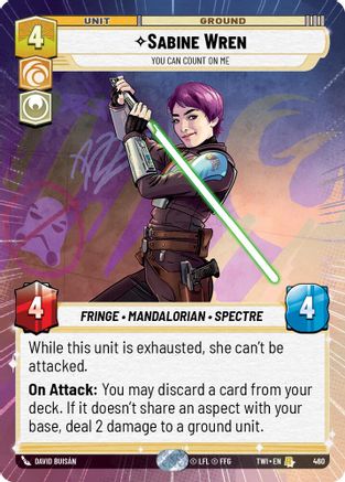 Sabine Wren - You Can Count On Me (Hyperspace) (460) - Twilight of the Republic - Premium Star Wars: Unlimited Single from Twilight of the Republic - Just $1.15! Shop now at Game Crave Tournament Store