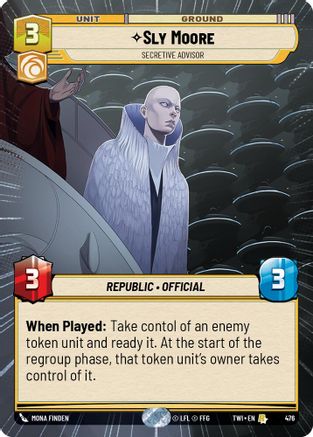 Sly Moore - Secretive Advisor (Hyperspace) (476) - Twilight of the Republic Foil - Premium Star Wars: Unlimited Single from Twilight of the Republic - Just $0.50! Shop now at Game Crave Tournament Store