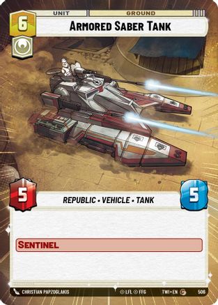 Armored Saber Tank (Hyperspace) (506) - Twilight of the Republic Foil - Premium Star Wars: Unlimited Single from Twilight of the Republic - Just $0.08! Shop now at Game Crave Tournament Store