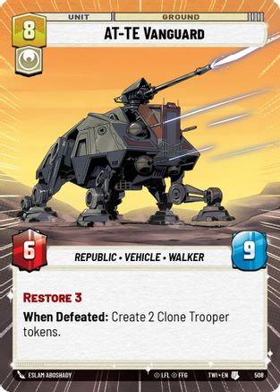 AT-TE Vanguard (Hyperspace) (508) - Twilight of the Republic Foil - Premium Star Wars: Unlimited Single from Twilight of the Republic - Just $0.19! Shop now at Game Crave Tournament Store