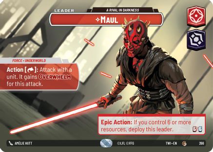 Maul - A Rival in Darkness (Showcase) (266) - Twilight of the Republic Foil - Premium Star Wars: Unlimited Single from Twilight of the Republic - Just $52.48! Shop now at Game Crave Tournament Store