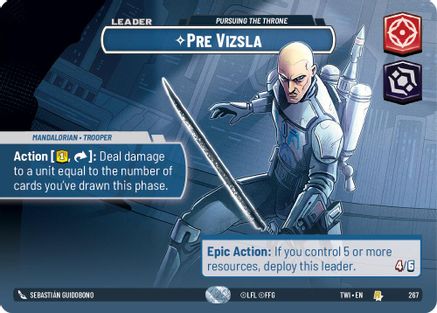 Pre Vizsla - Pursuing the Throne (Showcase) (267) - Twilight of the Republic Foil - Premium Star Wars: Unlimited Single from Twilight of the Republic - Just $25! Shop now at Game Crave Tournament Store