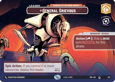 General Grievous - General of the Droid Armies (Showcase) (272) - Twilight of the Republic Foil - Premium Star Wars: Unlimited Single from Twilight of the Republic - Just $29.89! Shop now at Game Crave Tournament Store