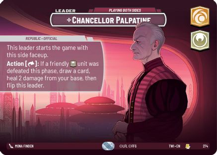 Chancellor Palpatine - Playing Both Sides (Showcase) (274) - Twilight of the Republic Foil - Premium Star Wars: Unlimited Single from Twilight of the Republic - Just $51.09! Shop now at Game Crave Tournament Store