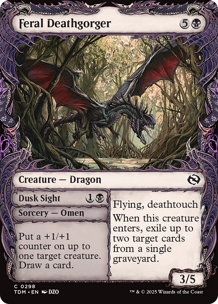 Feral Deathgorger // Dusk Sight (TDM-298) - Tarkir: Dragonstorm: (Showcase) - Premium MTG Single from Wizards of the Coast - Just $0.08! Shop now at Game Crave Tournament Store