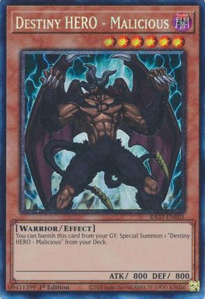 Destiny HERO - Malicious (PCR) (RA03-EN001) - Quarter Century Bonanza 1st Edition - Premium Yugioh Single from Konami - Just $1.14! Shop now at Game Crave Tournament Store