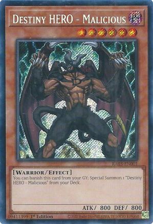 Destiny HERO - Malicious (Secret Rare) (RA03-EN001) - Quarter Century Bonanza 1st Edition - Premium Yugioh Single from Konami - Just $0.31! Shop now at Game Crave Tournament Store