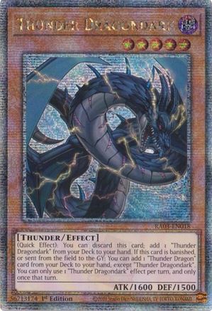 thunder dragon cards yugioh Game Crave Tournament Store - Thunder Dragondark (Quarter Century Secret  Rare) (RA03-EN018)