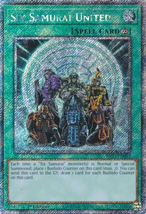 Six Samurai United (Platinum Secret Rare) (RA03-EN054) - Quarter Century Bonanza 1st Edition - Premium Yugioh Single from Konami - Just $0.57! Shop now at Game Crave Tournament Store