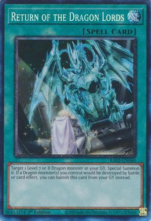 Return of the Dragon Lords (PCR) (RA03-EN060) - Quarter Century Bonanza 1st Edition - Premium Yugioh Single from Konami - Just $0.38! Shop now at Game Crave Tournament Store