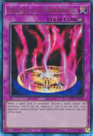 Cursed Seal of the Forbidden Spell (PUR) (RA03-EN076) - Quarter Century Bonanza 1st Edition - Premium Yugioh Single from Konami - Just $0.25! Shop now at Game Crave Tournament Store
