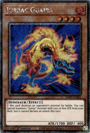 Jurrac Guaiba (Platinum Secret Rare) (RA03-EN242) - Quarter Century Bonanza 1st Edition - Premium Yugioh Single from Konami - Just $0.30! Shop now at Game Crave Tournament Store