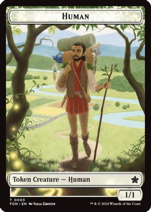 Human // Knight Double-Sided Token (-3 // 4) - Foundations - Premium MTG Single from Wizards of the Coast - Just $0.03! Shop now at Game Crave Tournament Store