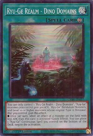 Ryu-Ge Realm - Dino Domains (SR) (CRBR-EN037) - Crossover Breakers 1st Edition - Premium Yugioh Single from Konami - Just $0.42! Shop now at Game Crave Tournament Store